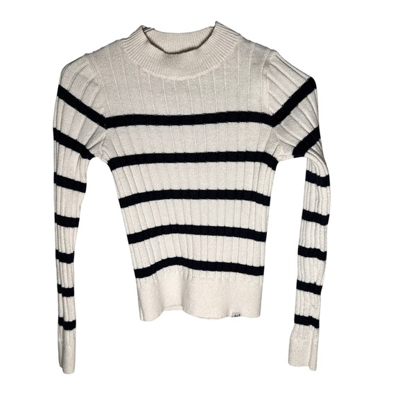 abercrombie kids Other - Abercrombie Kids Girls Striped Sweater Size 11/12 White Navy Blue Ribbed Knit